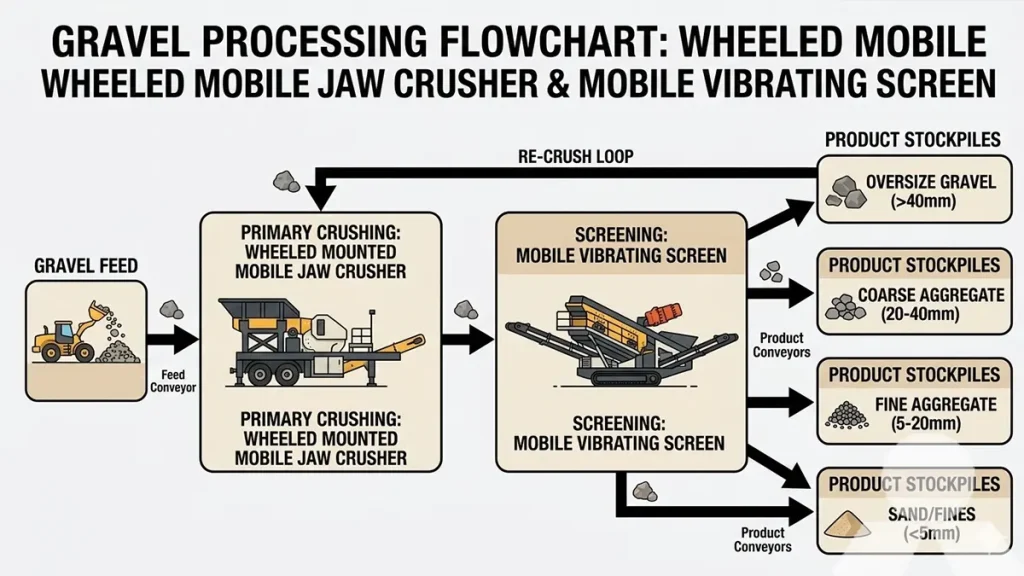Mobile gravel crushing and screening plant flow chart