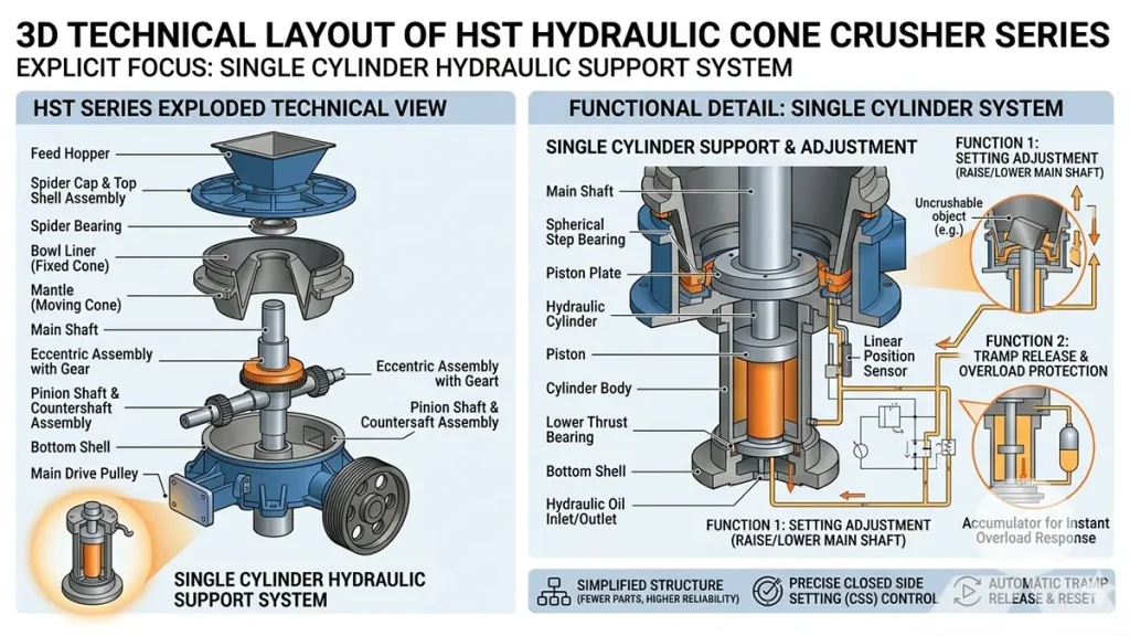 Technical breakdown of Liming HST hydraulic cone crusher