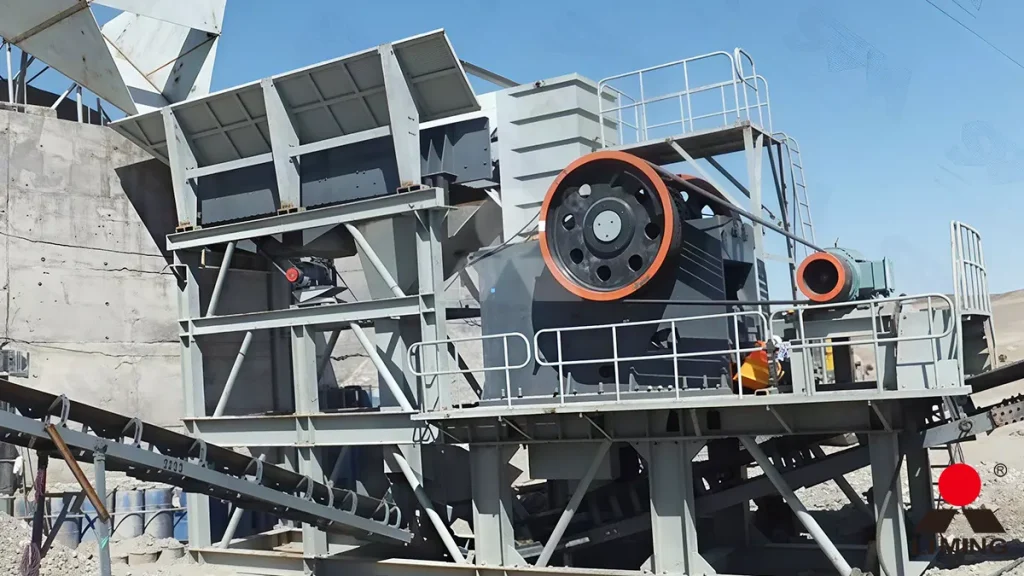 PEW series European jaw crusher operating at a primary crushing station